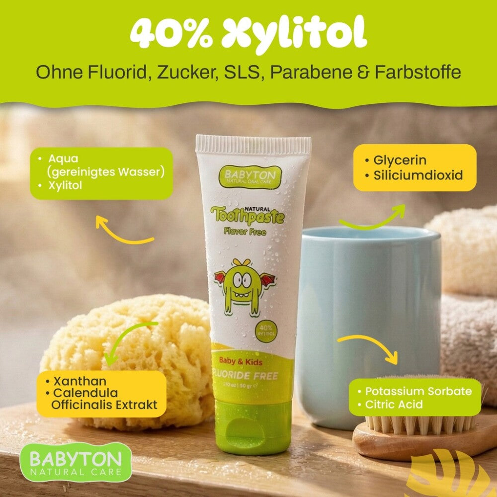 Babyton Baby- und Kinderzahnpasta, natürlich, 50 g