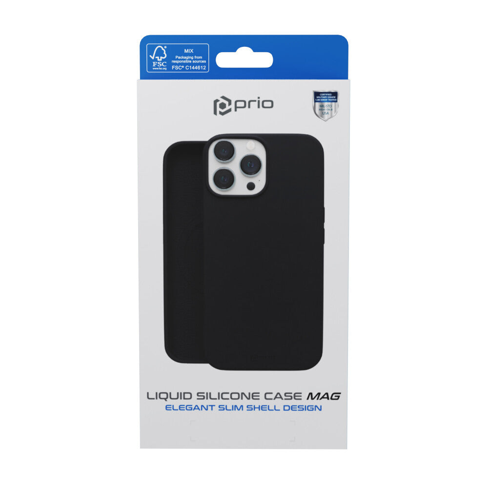 prio silicone protective case MAG for iPhone 15 Pro Max (6.7 inch) black