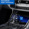 prio Fast Charge Autoladegerät 100W PD (USB C) + 22,5W (USB A) schwarz