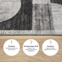 Miqna 2-tlg. rutschfestes Badteppich Set , waschbar (60x100 & 50x60 cm)