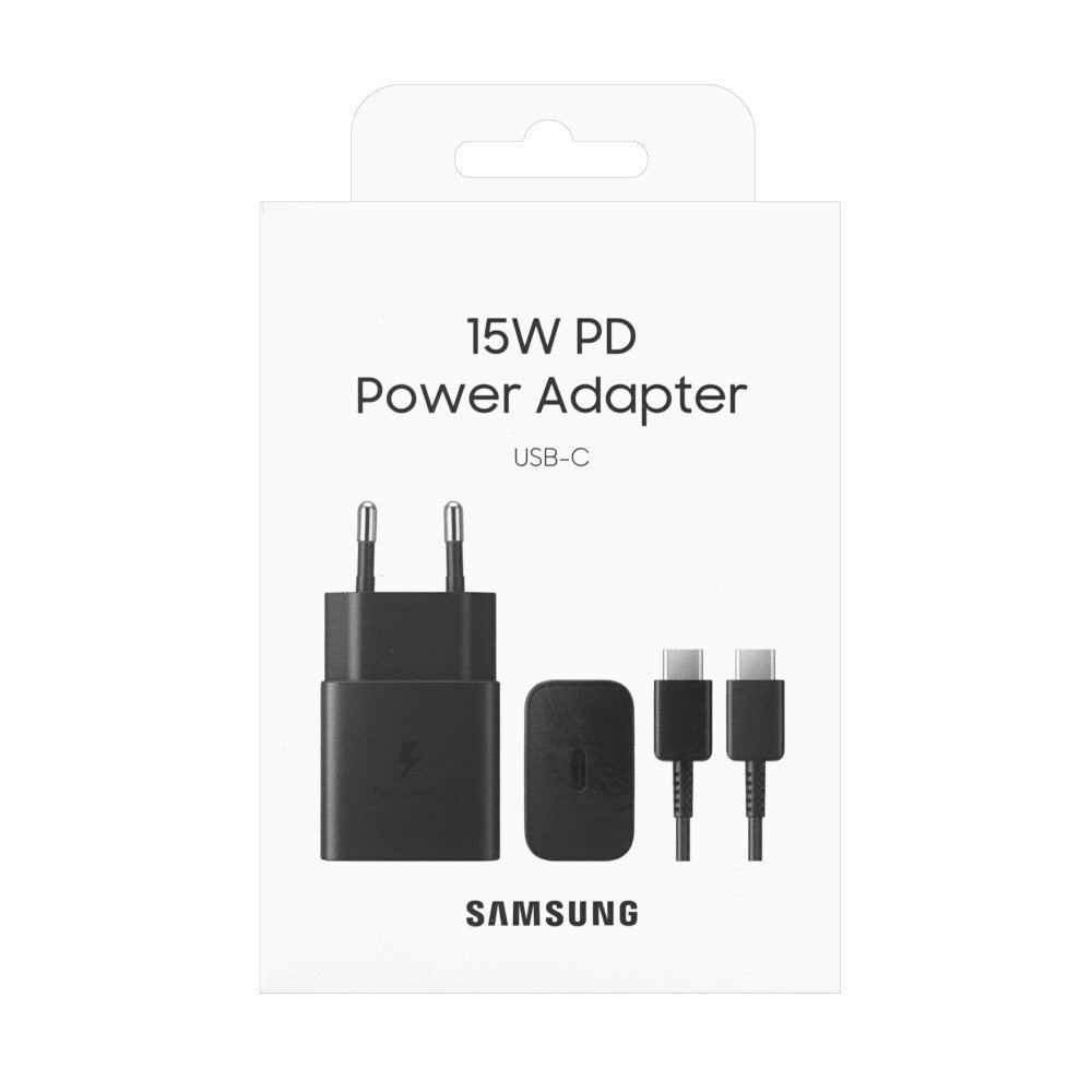 Original Samsung 15W Schnellladegerät für USB-C Netzteil Schwarz EP-T1510XBEGEU