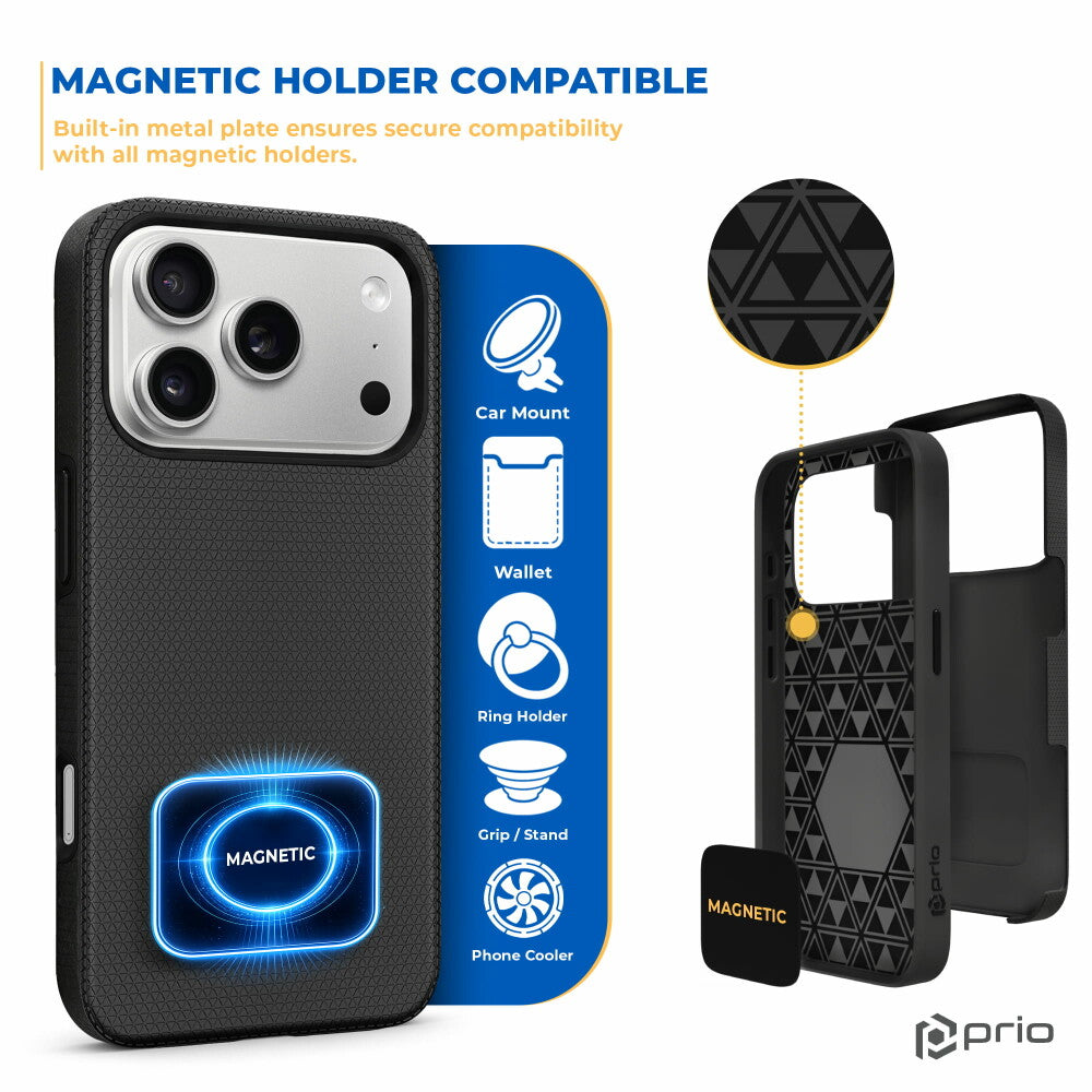 Prio Schutzhülle für iPhone 18 Pro / 17 Pro schwarz