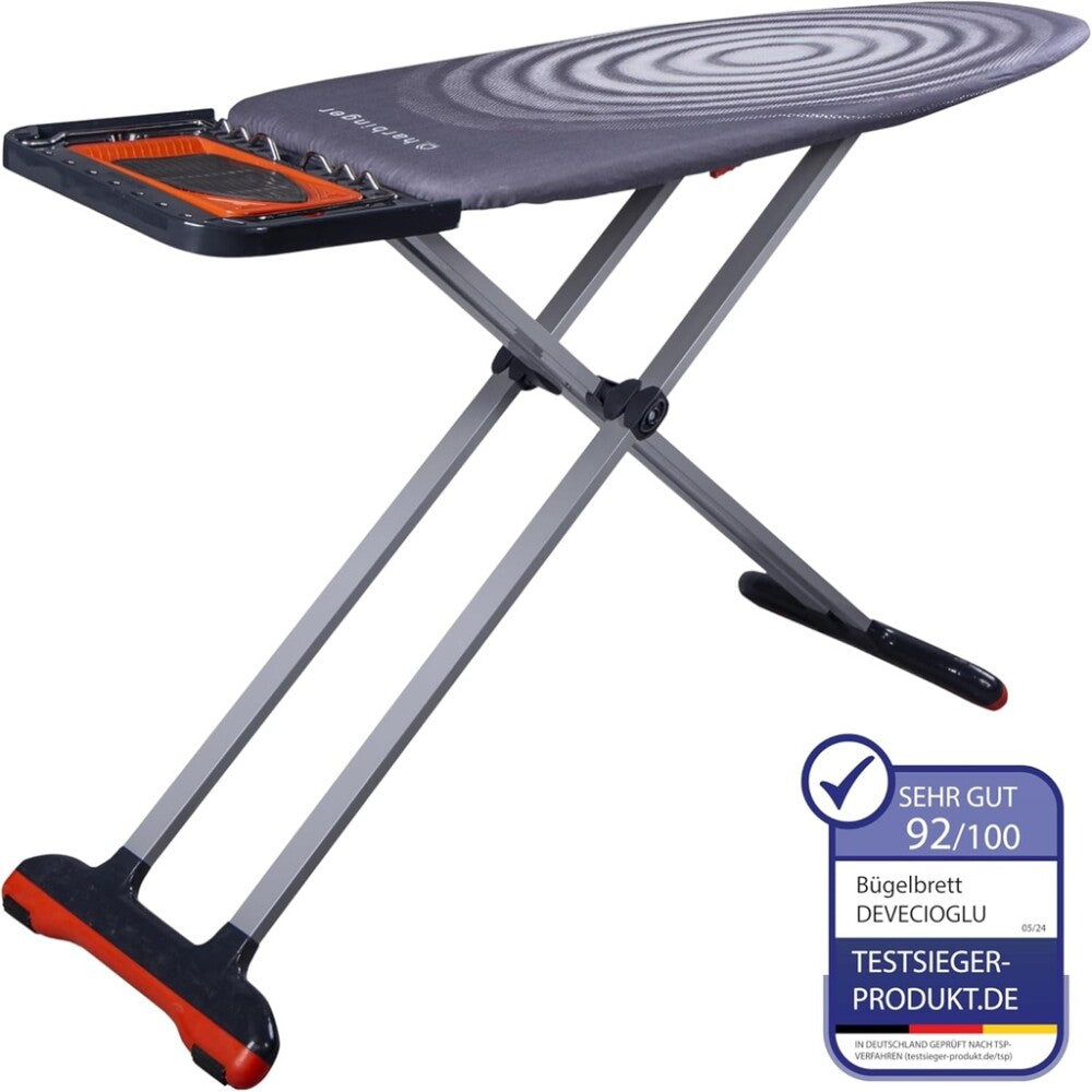 Ironing board, iron rest, ironing board cover 46x127cm, height 80-105cm, black