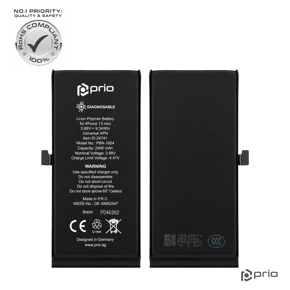 prio Diagnosefähiger Akku für iPhone 13 mini