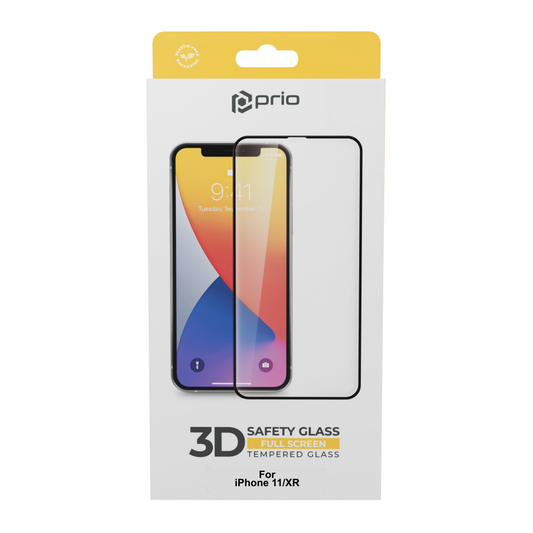 prio 3D Displayschutzglas für iPhone 11/XR schwarz