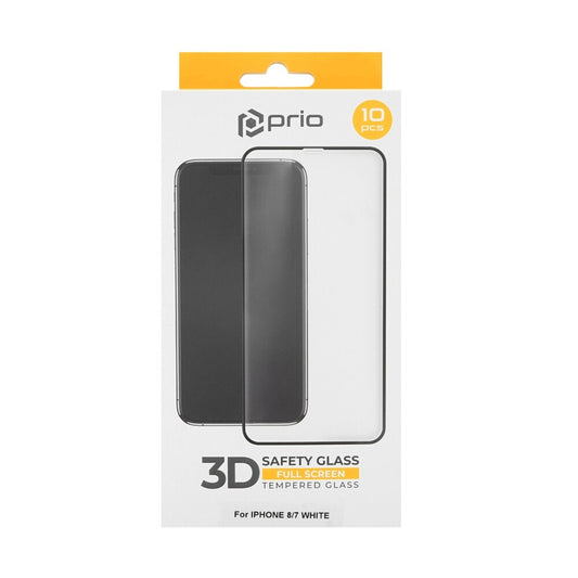 prio 10x 3D Displayschutzglas für iPhone 8/7 weiß
