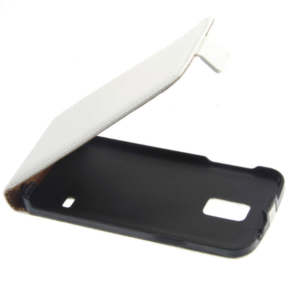 Slim Leder Flip Hülle  Galaxy S5 mini - weiß 4250710554690