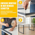 MMX METAL Schreibtisch aus Metall, Hellgrau farbene Platte und schwarzes Gestell, Computertisch, einfache Montage, 140 x 70 x 73