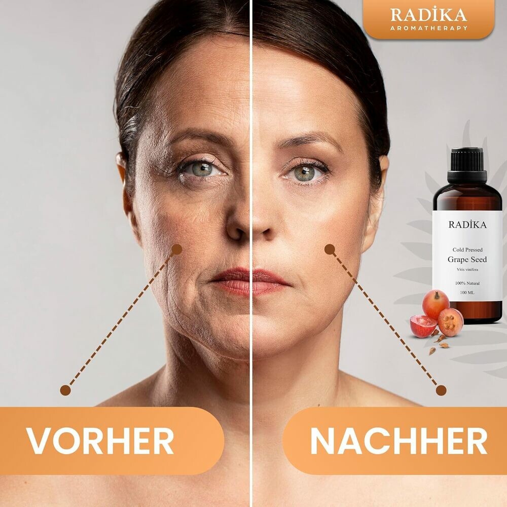 Traubenkernöl, Kaltgepresst, 100% Rein, BIO, natürlich, 100 ml