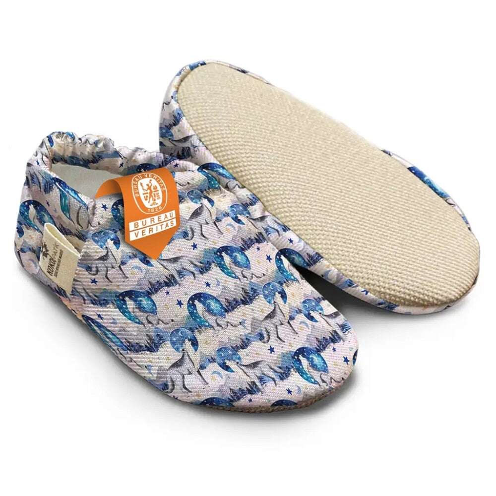 Kokopatik Organic Baumwolle Baby Hausschuhe rutschfest Neugeborene Mondruf