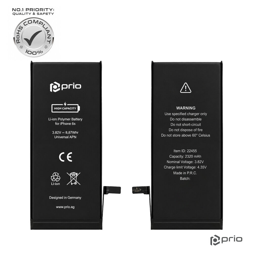 prio Hochleistungsakku für iPhone 6s (2320 mAh) - Universal APN -