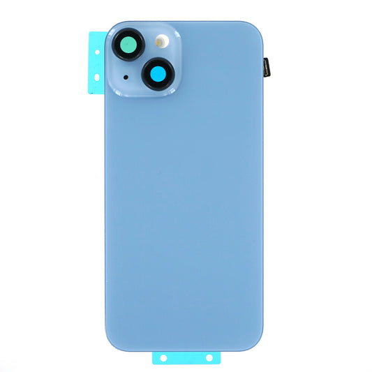 Rückglas + Camera Lens + Metallplatte + MagSafe + Wireless Charger Chip + Blitzlicht für iPhone 14 blau (ohne Logo)