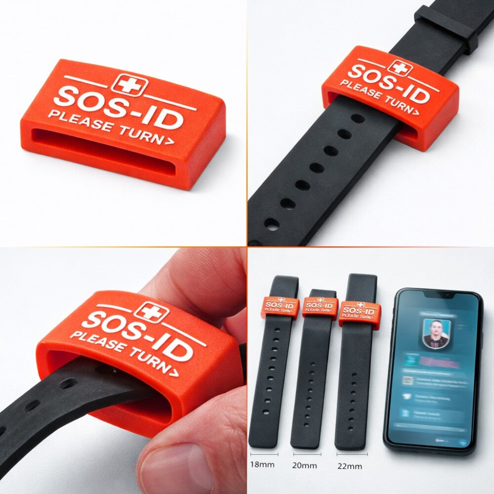 SOS-ID-Armbandschlaufe. Innovativ und angenehm zu tragen. Verrotten