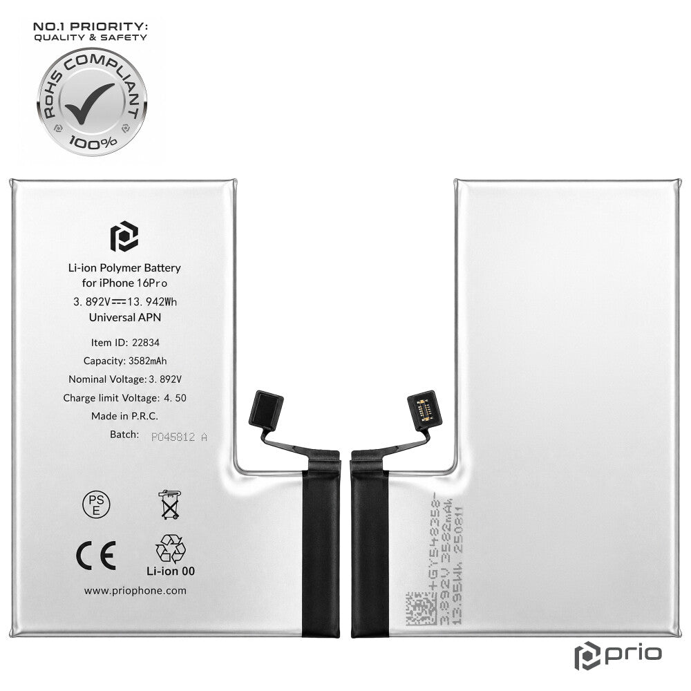 prio Akku für iPhone 16 Pro (Universal APN)