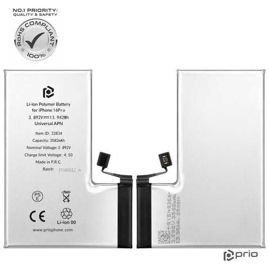 prio Akku für iPhone 16 Pro (Universal APN)