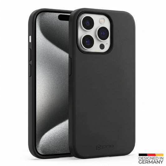 prio Silikonschutzhülle für iPhone 15 Pro Max (6,7 Zoll) schwarz