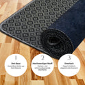miqna Küchenteppich, rutschfeste Küchenläufer, Waschbarer Küchenteppich, Schwarz Hauptbild