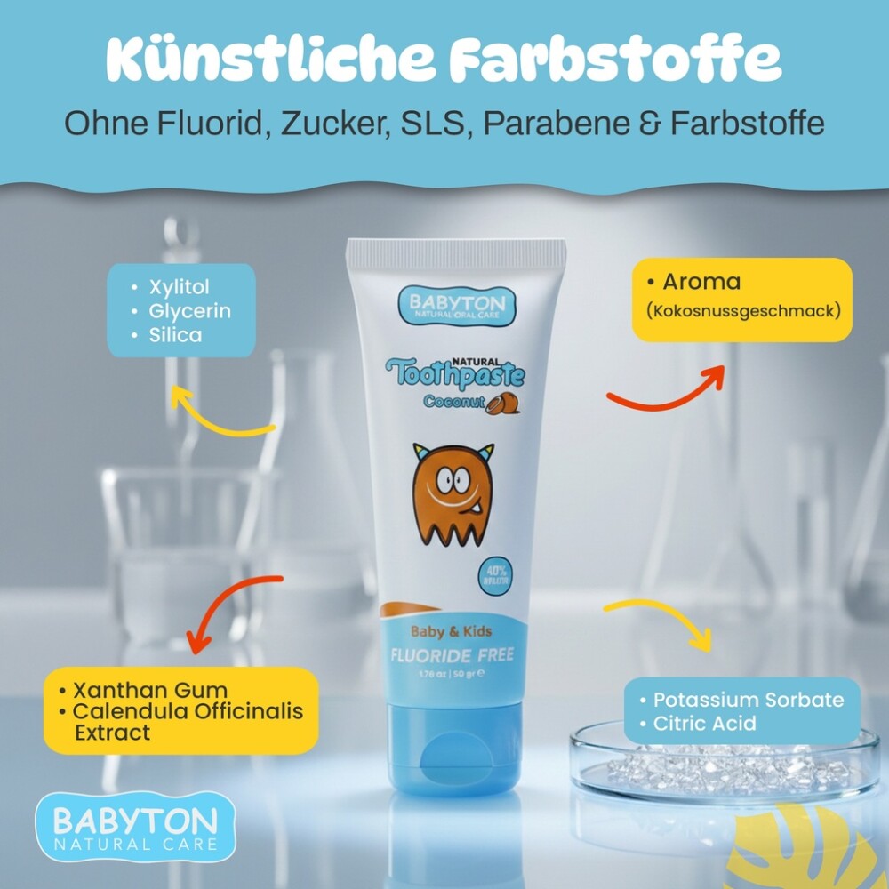 Babyton Baby- und Kinderzahnpasta, natürlich, 50 g