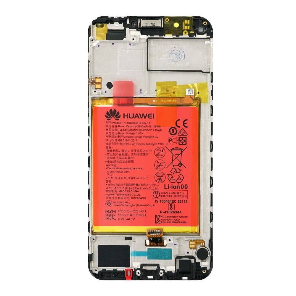 Original Display für Huawei Honor 7C Schwarz LCD + Rahmen + Akku 02351USW