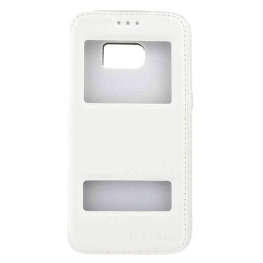 T-CASE Lux Magnet Flip Schutzhülle / Handytasche Samsung Galaxy S7 weiß