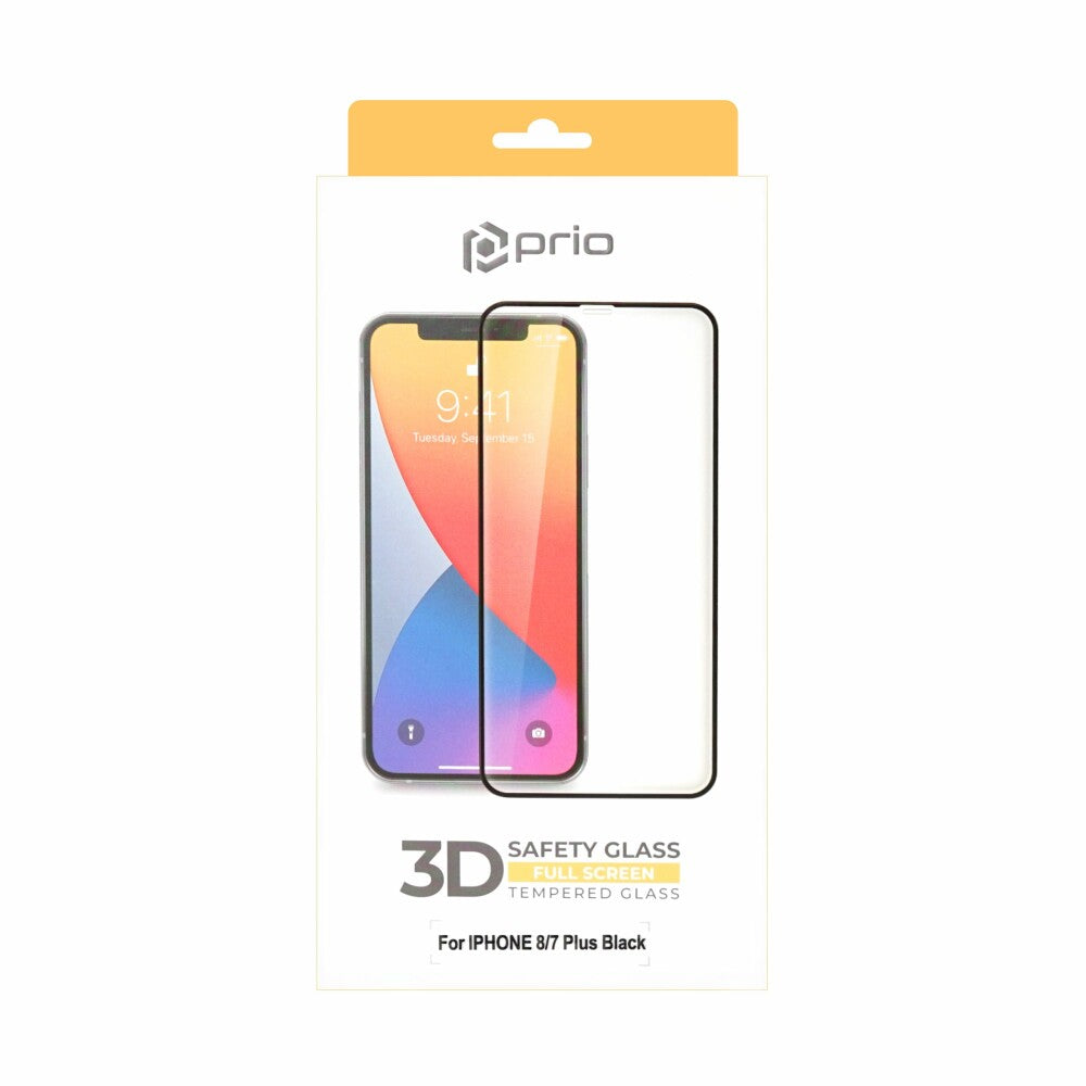 prio 3D screen protector glass for iPhone 8 Plus/7 Plus black