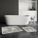 Miqna 2-tlg. rutschfestes Badteppich Set , waschbar (60x100 & 50x60 cm)