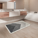 Miqna 2-tlg. rutschfestes Badteppich Set , waschbar (60x100 & 50x60 cm)
