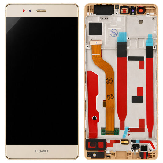 Display für Huawei P9 LCD + Rahmen Gold Bildschirm Touch Ersatz