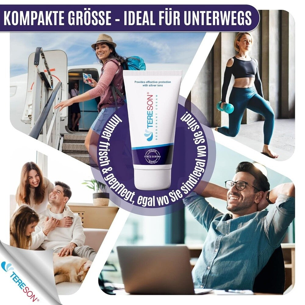 Creme Deodorant, Langfristiger Schutz gegen Körpergeruch mit Silberionen-Formel