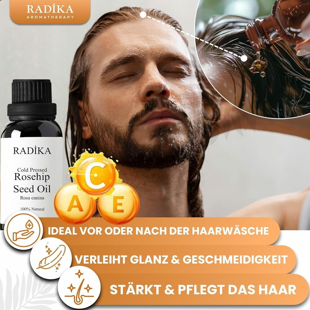 Hagebuttenöl, Kaltgepresst, 100% Rein, BIO, natürlich, 30 ml