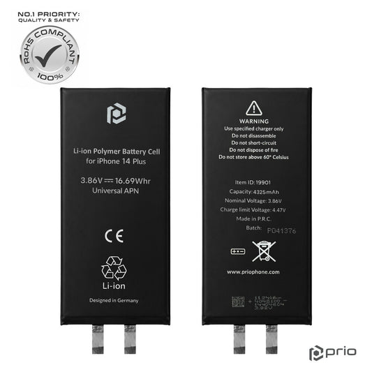 prio Akkuzelle für iPhone 14 Plus (ohne Flex-Kabel)