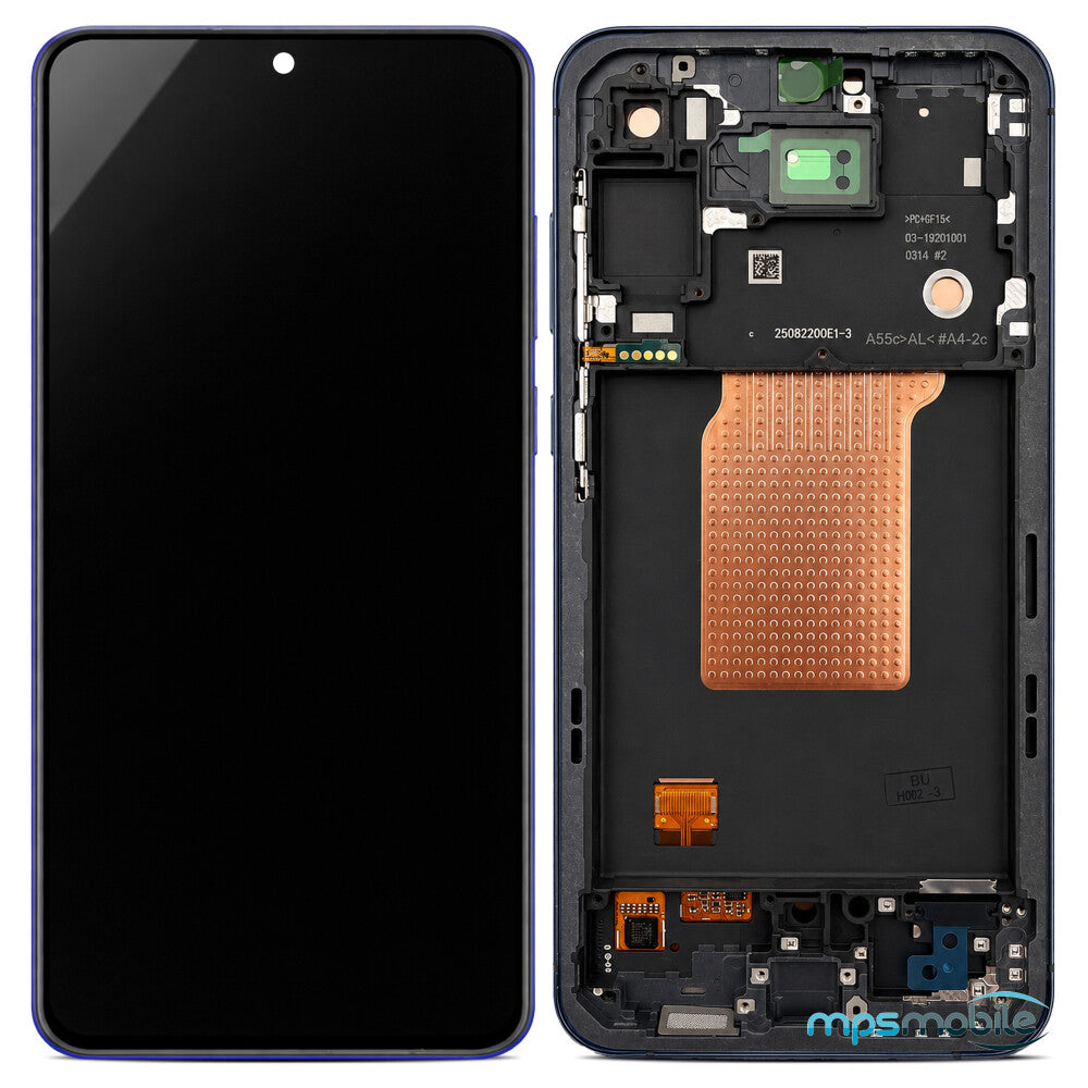 Samsung Display + Rahmen (montiert) SM-A556 Galaxy A55 schwarz/marineblau GH82-34305A