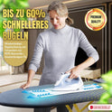 Bügelbrett, Bügeltisch, Bügelbrettbezug 40x140cm, Höhe 68-90cm, Grau, Goldfarbig