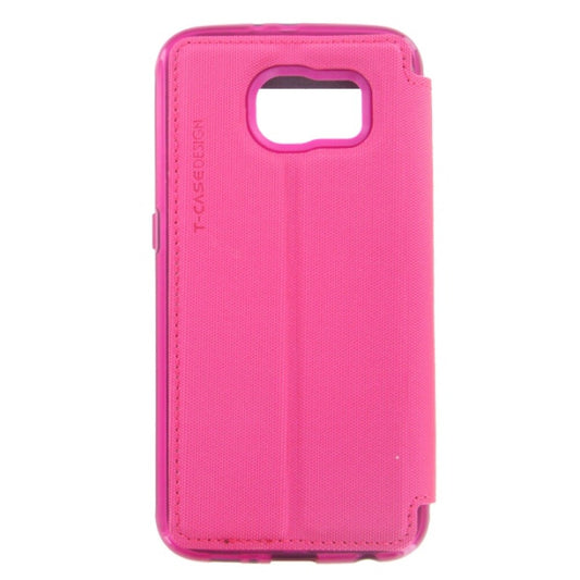 T-CASE Lux Magnet Flip Schutzhülle / Tasche / Case für Samsung Galaxy S6 pink