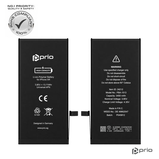prio Hochleistungsakku für iPhone XR (3450 mAh) - Universeller APN -