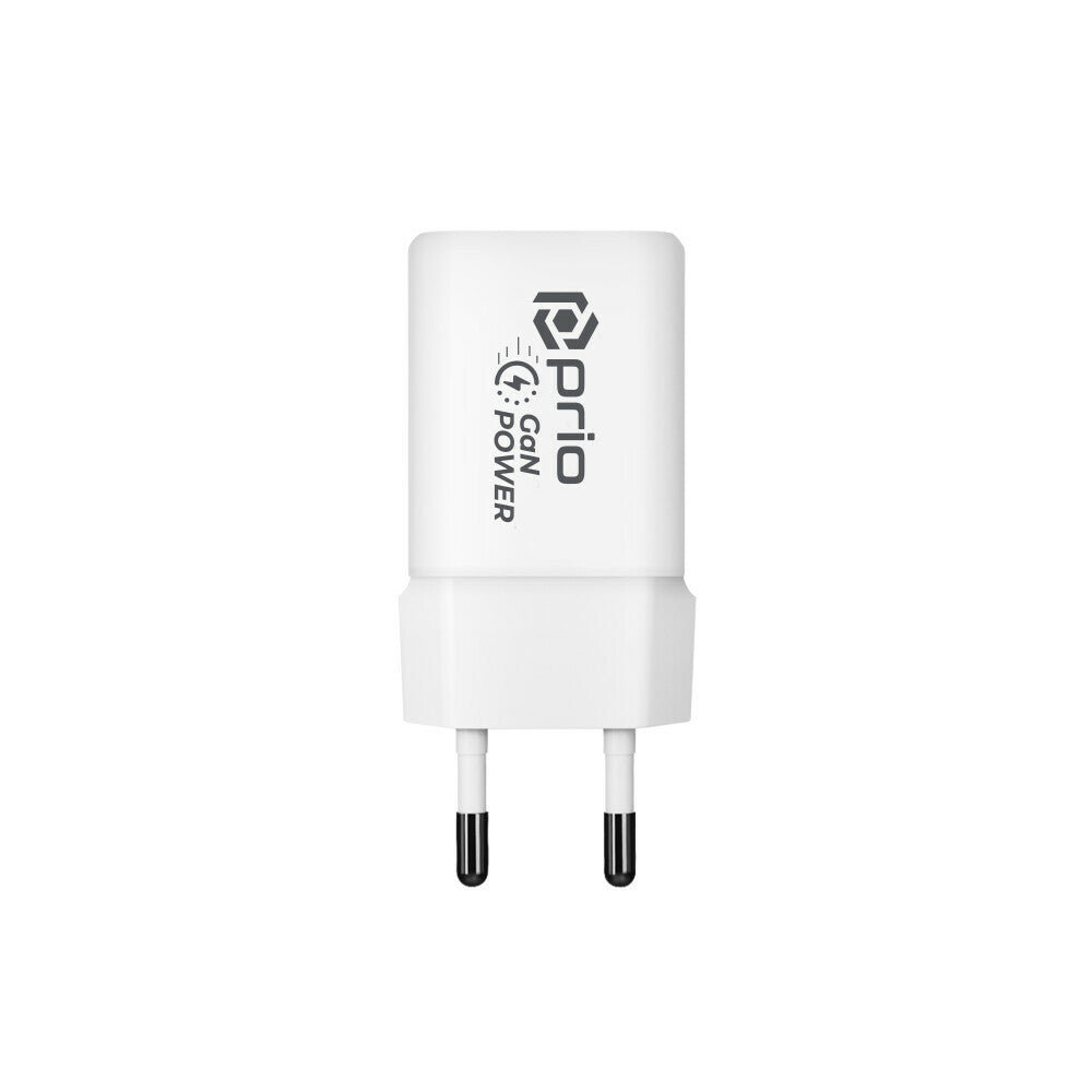 prio Ladegerät GaN Power 20W PD (USB C) + QC 3.0 (USB A) weiß