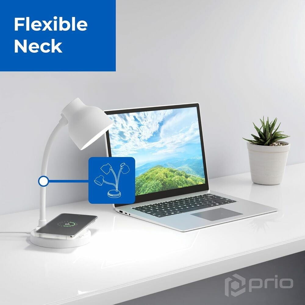 prio 3-in-1 SMART Schreibtischlampe mit integriertem kabellosem Ladegerät und Lautsprecher