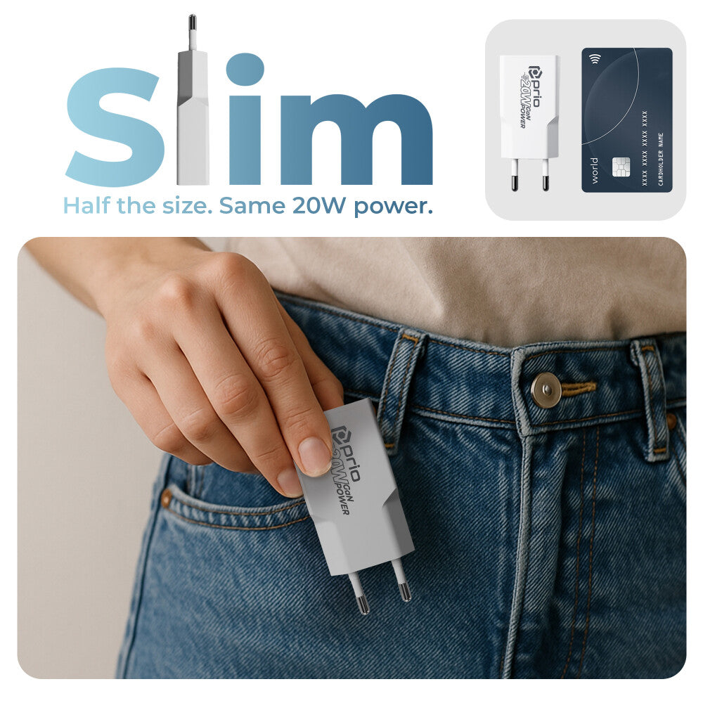 prio Wandladegerät GaN POWER 20W PD PPS (USB C) + QC 3.0 (USB A) weiß Hauptbild