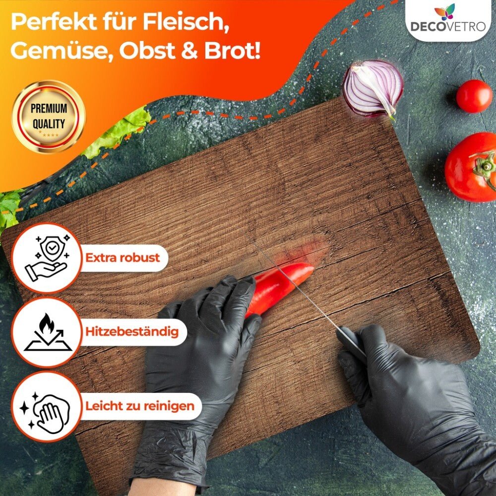 Decovetro Schneidebrett Glas |40x30cm | Glasschneidebrett | Leicht zu reinigen