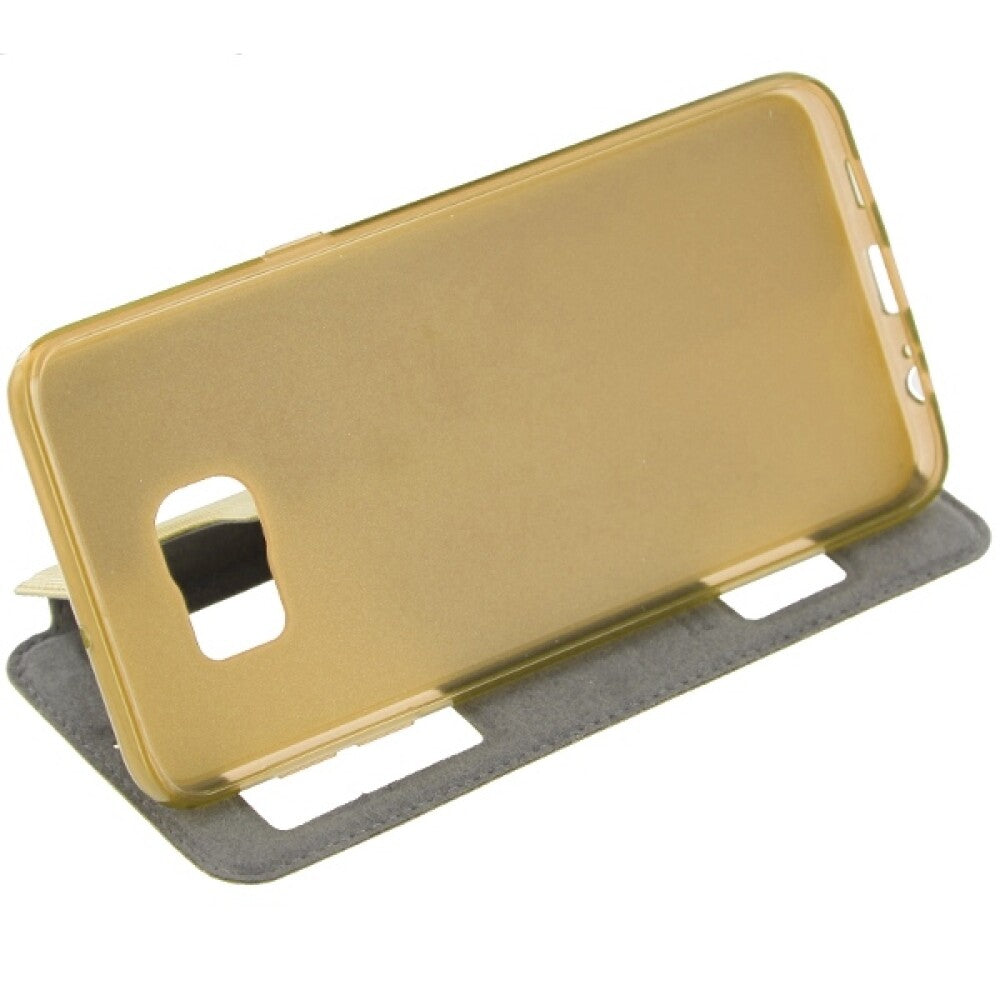 Puloka Flip Case Samsung Galaxy S6 Edge Plus Gold