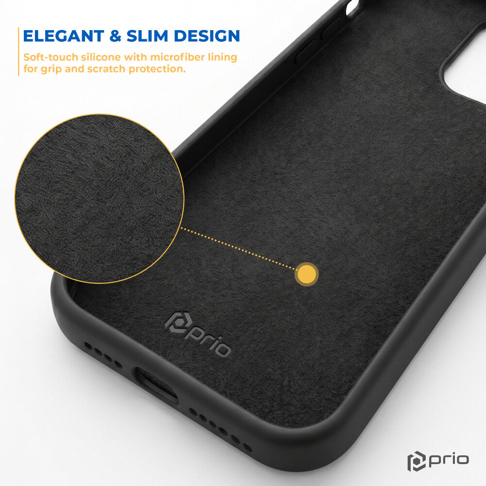 prio Silikonschutzhülle für iPhone 14 Plus schwarz