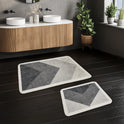 Miqna 2-tlg. rutschfestes Badteppich Set , waschbar (60x100 & 50x60 cm)