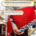 Kulturtasche Damen, Kosmetiktasche Rot, Ethnisches Muster, 32x24 cm