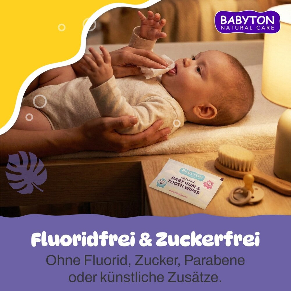 Babyton Natürliche Baby-Zahnfleisch- und Zahnfleischreinigungstücher (25 Stück)
