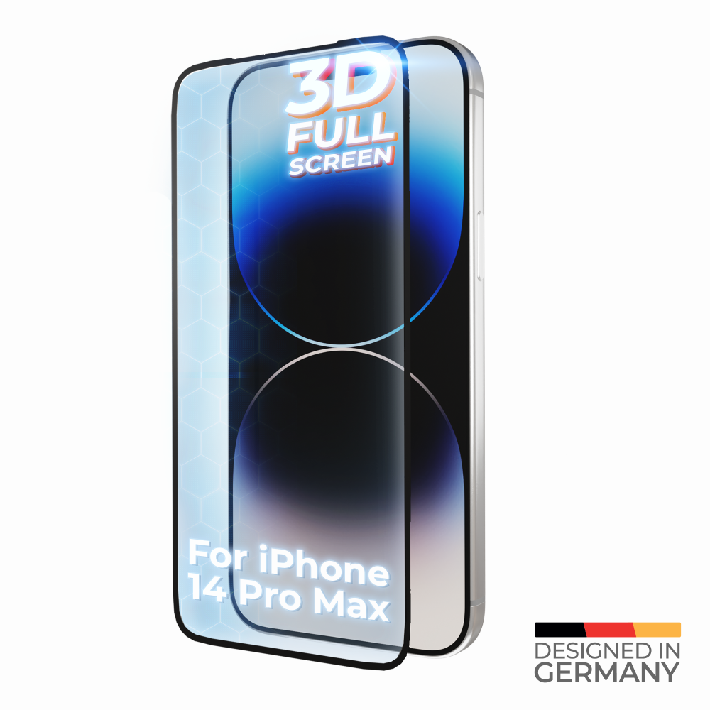 prio 10x 3D Displayschutzglas für iPhone 14 Pro Max schwarz