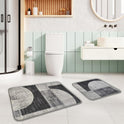 Miqna 2-tlg. rutschfestes Badteppich Set , waschbar (60x100 & 50x60 cm)