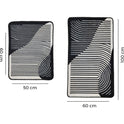 Miqna 2-tlg. rutschfestes Badteppich Set , waschbar (60x100 & 50x60 cm)