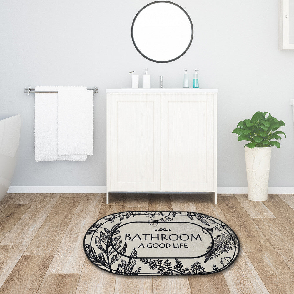 Miqna 2-tlg. rutschfestes Badteppich Set , waschbar (60x100 & 50x60 cm)