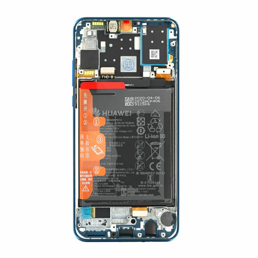 Huawei display unit + frame + battery P30 Lite New Edition peacock blue 02353FQE