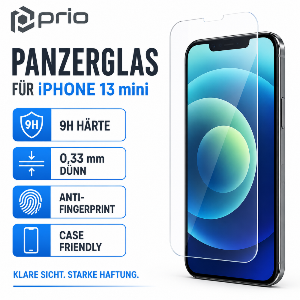 prio Displayschutzglas für iPhone 13 mini transparent